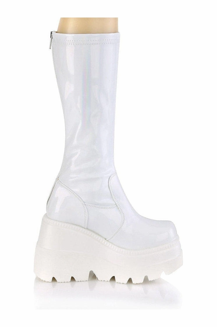 SHAKER-65 Knee Boot | Hologram Faux Leather