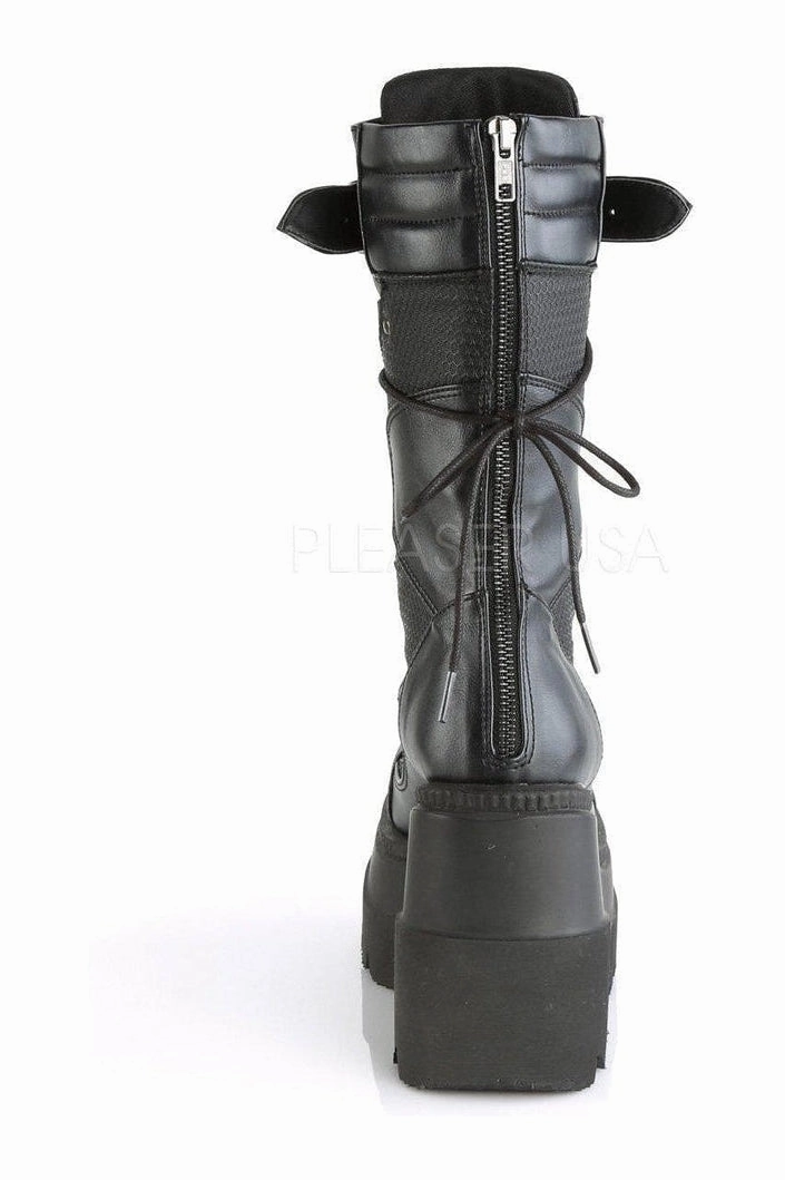 SHAKER-70 Combat Boot | Black Faux Leather