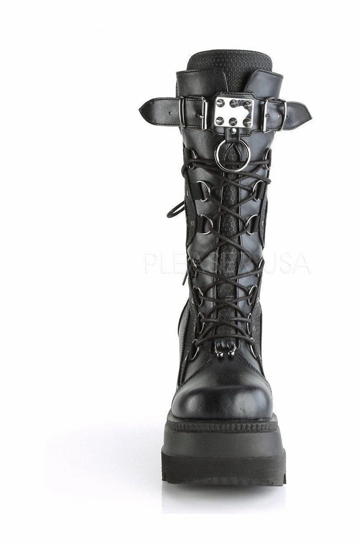 SHAKER-70 Combat Boot | Black Faux Leather