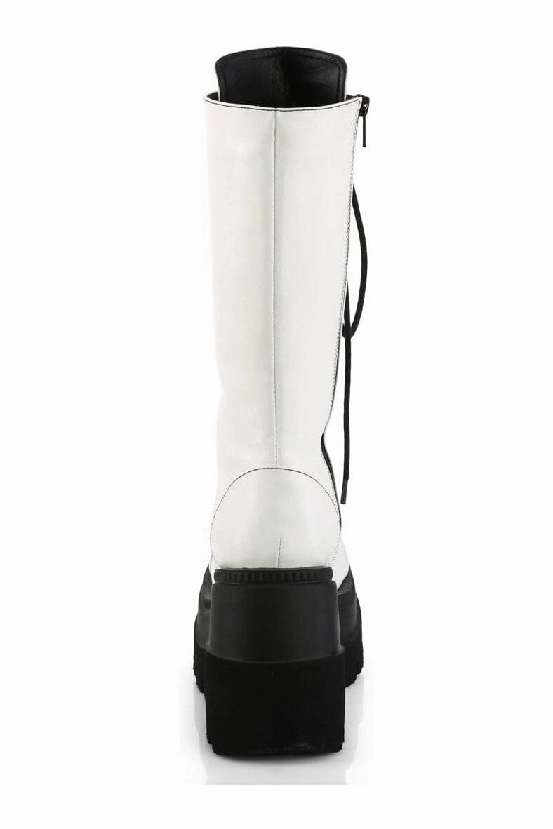 SHAKER-72 White Vegan Leather Knee Boot