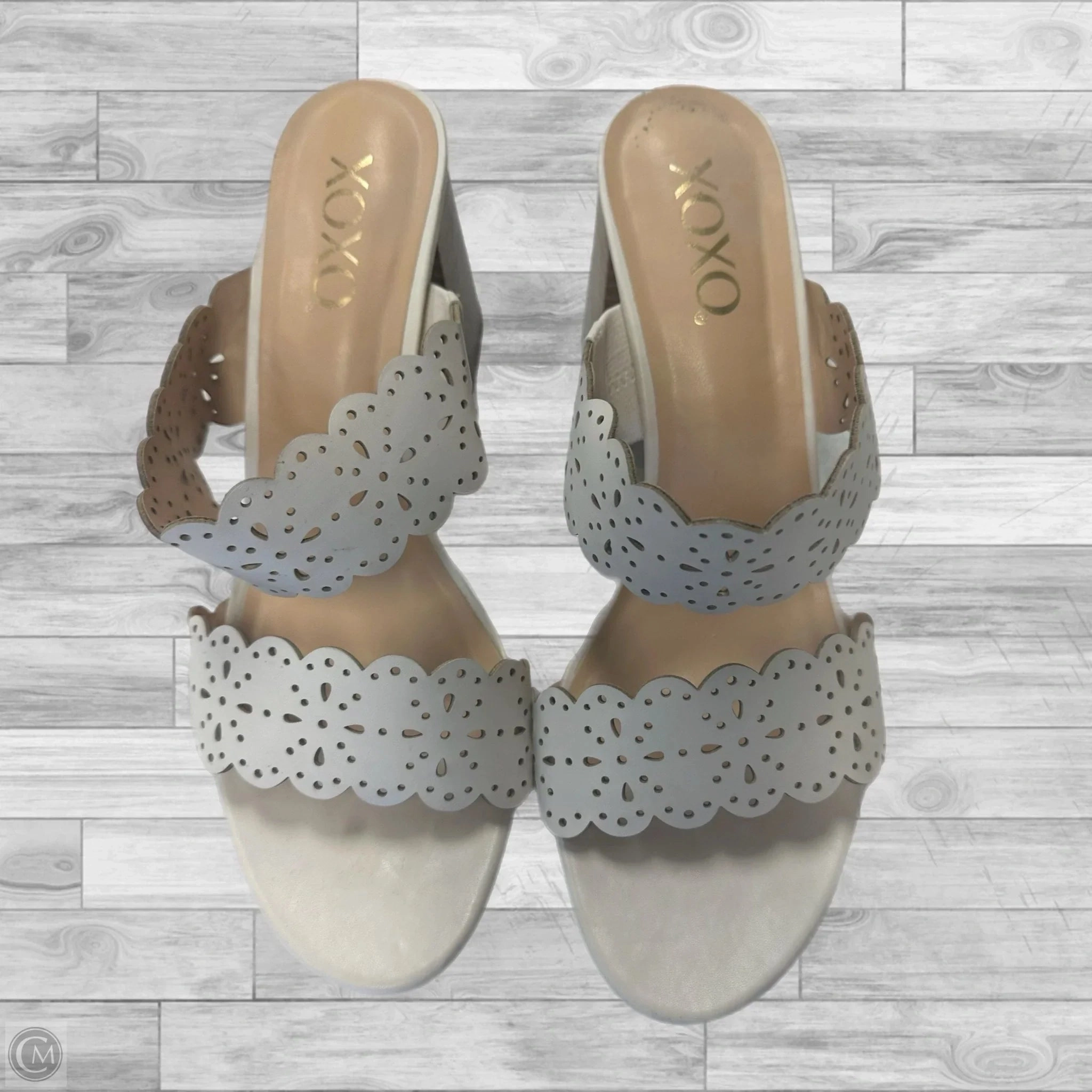 Shoes Heels Block By Xoxo In White, Size: 10