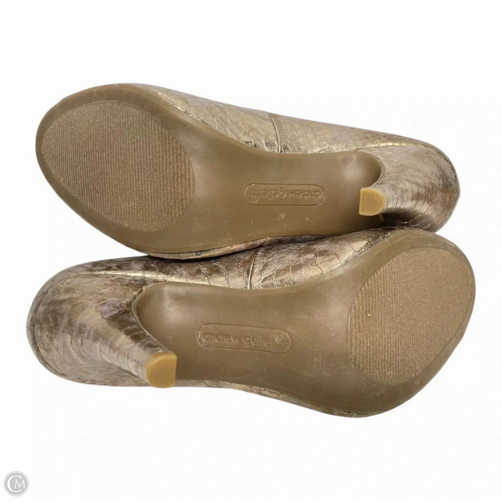 Shoes Heels Stiletto By Andrew Gellar In Gold, Size: 9