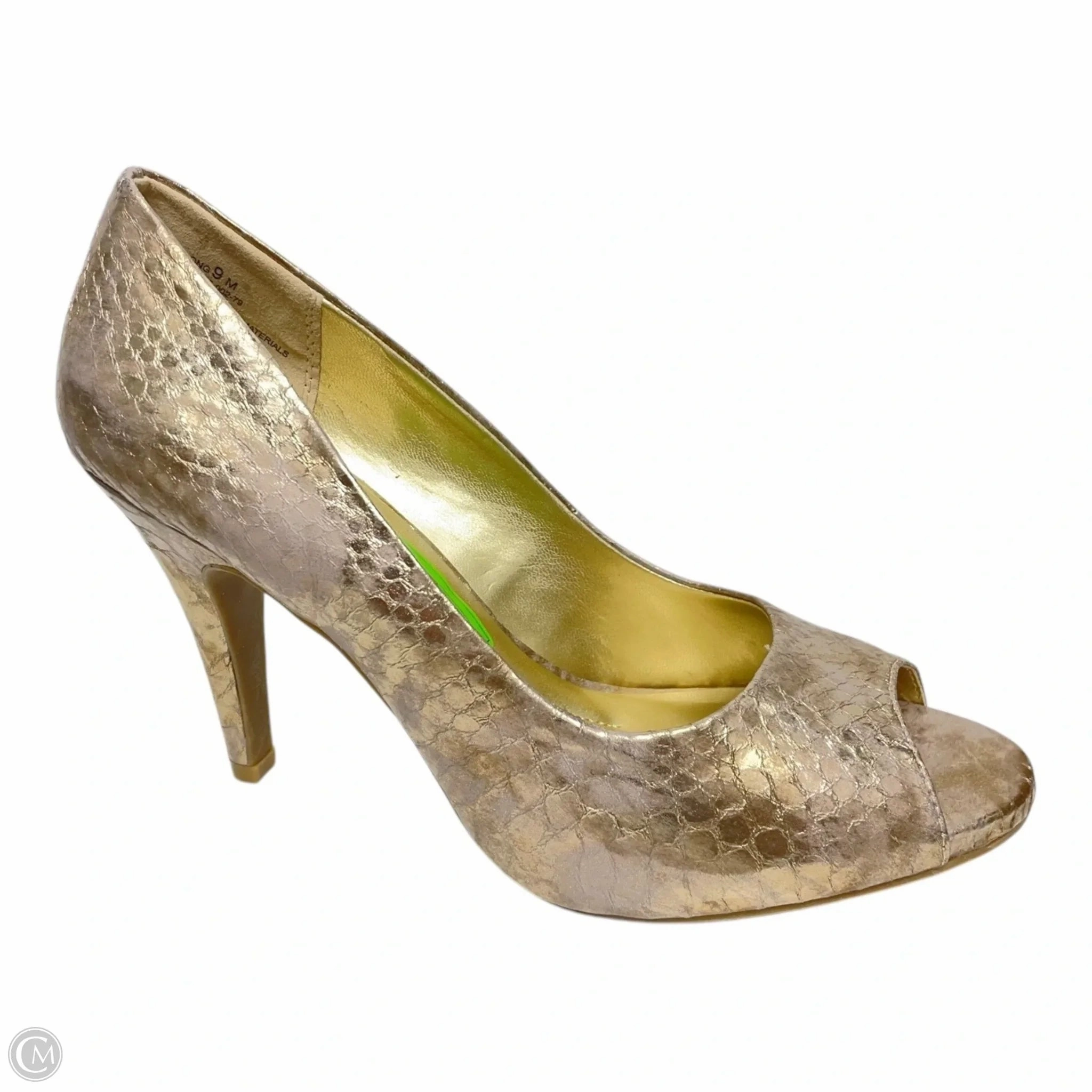 Shoes Heels Stiletto By Andrew Gellar In Gold, Size: 9
