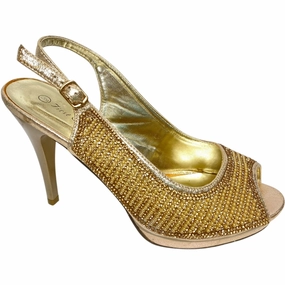Shoes Heels Stiletto By Clothes Mentor In Gold, Size: 9
