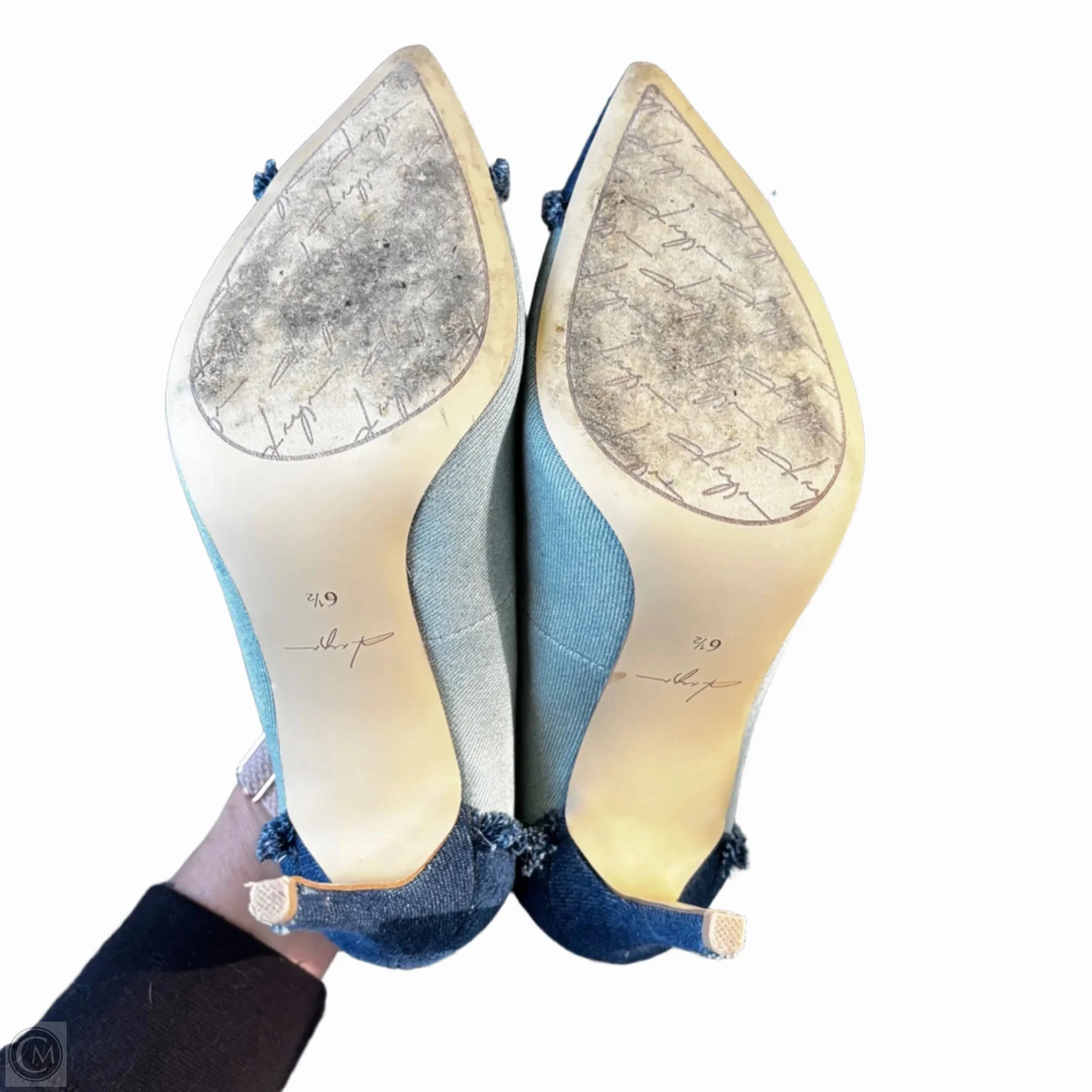 Shoes Heels Stiletto By Daya by Zandaya In Blue Denim, Size: 6.5
