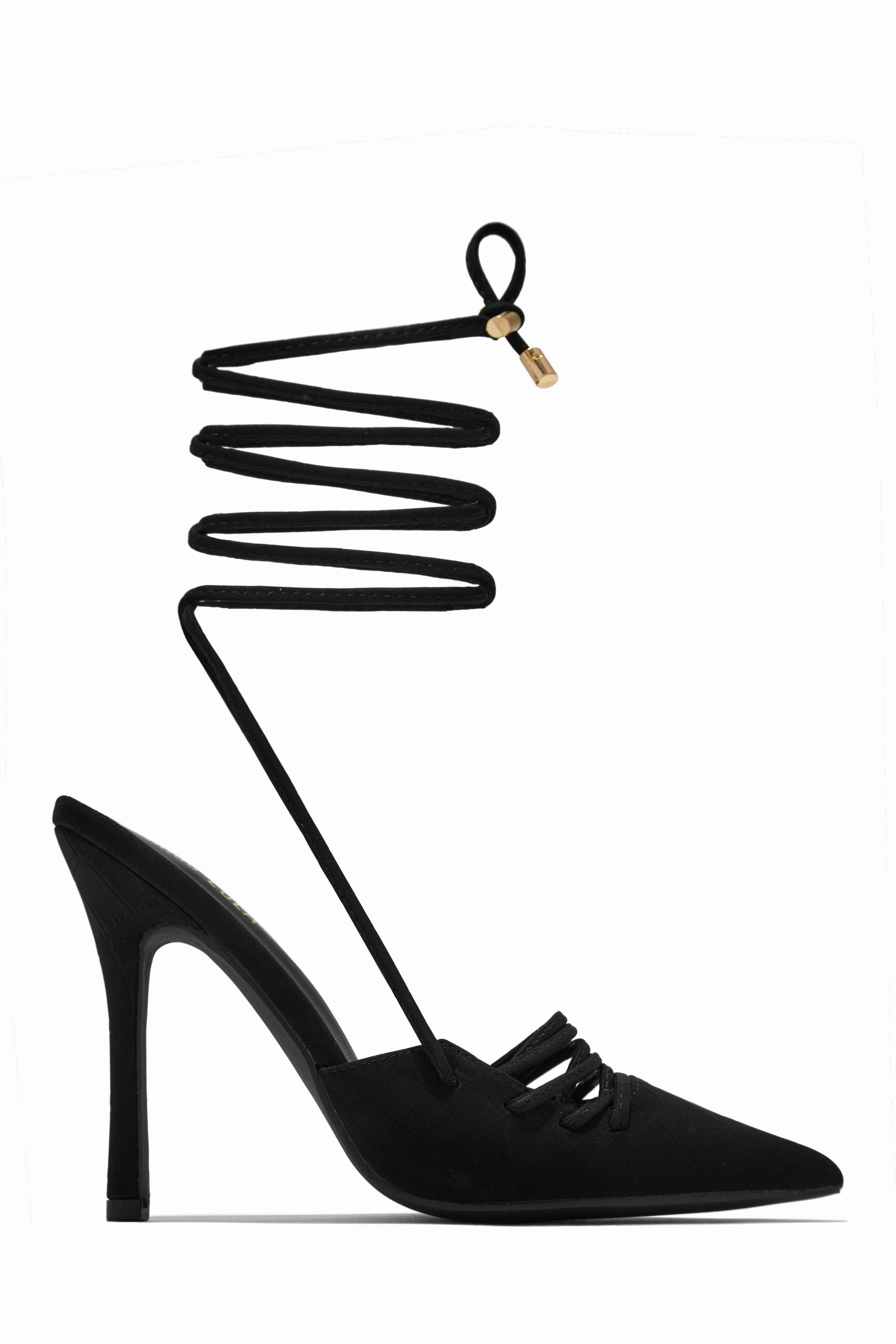 Simone Lace Up High Heel Pumps - Gold