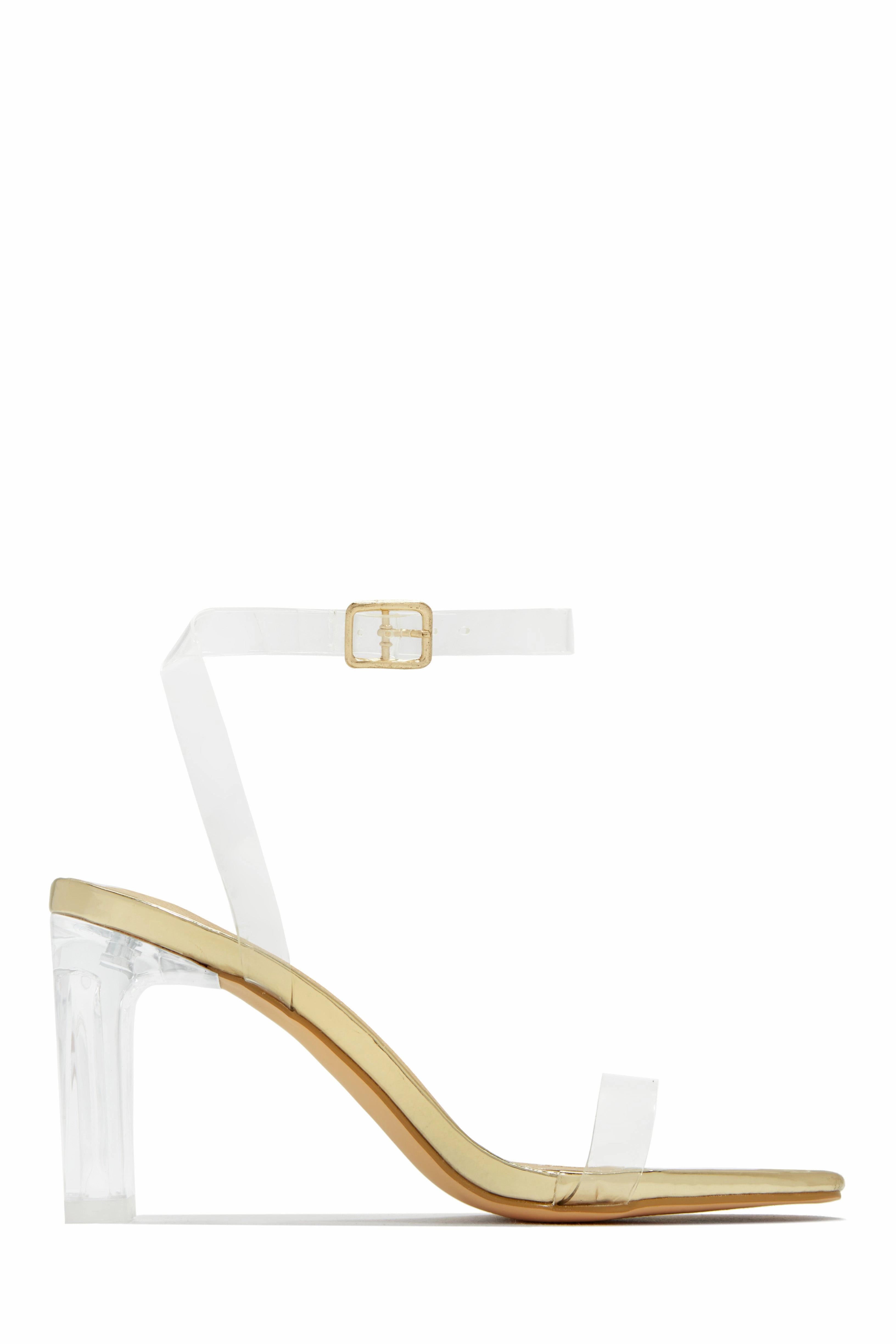 Simply Yours Clear Ankle Strap Heels - White