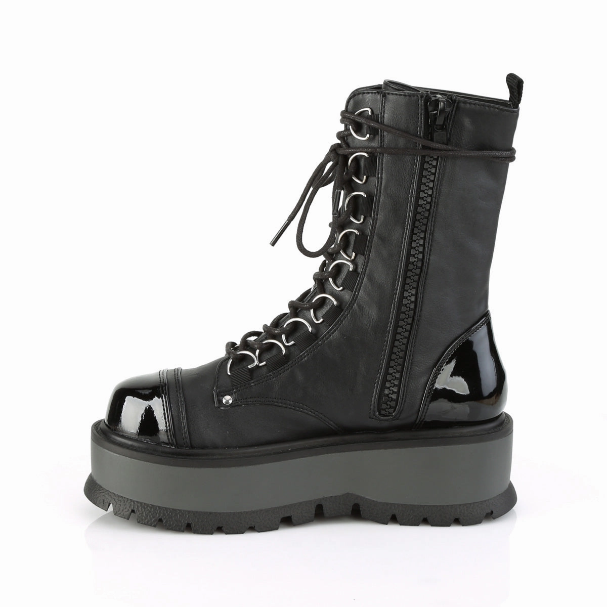 SLACKER-150  Black Vegan Leather-Patent