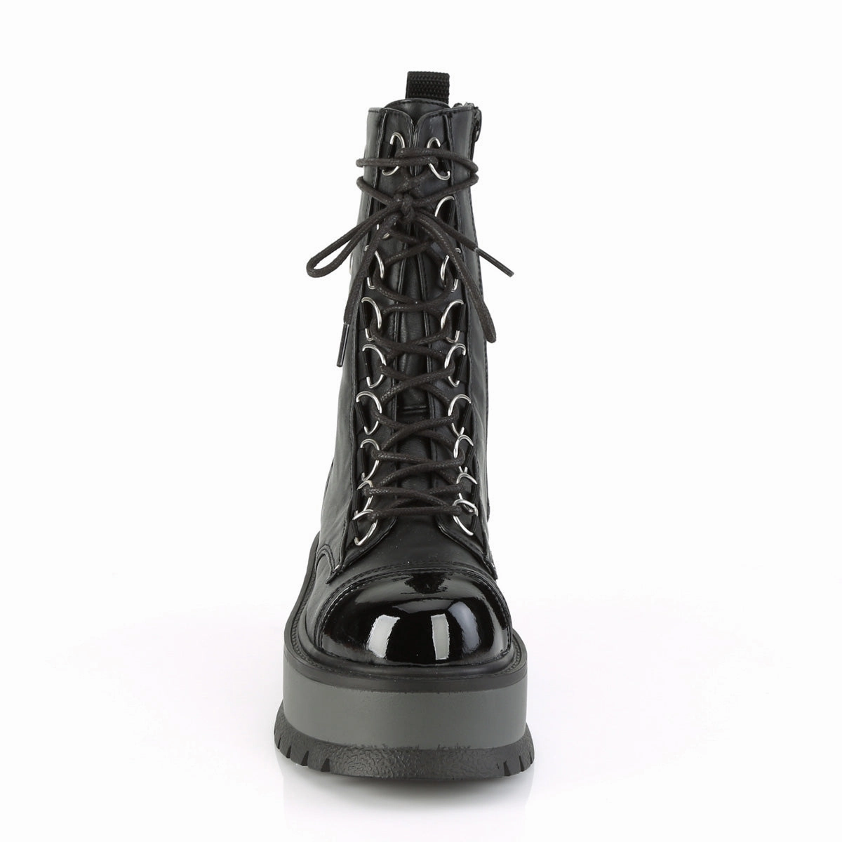 SLACKER-150  Black Vegan Leather-Patent