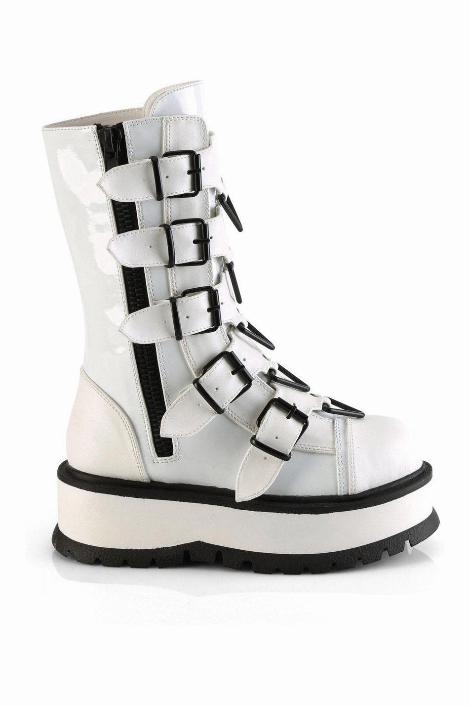 SLACKER-160 Knee Boot | White Patent