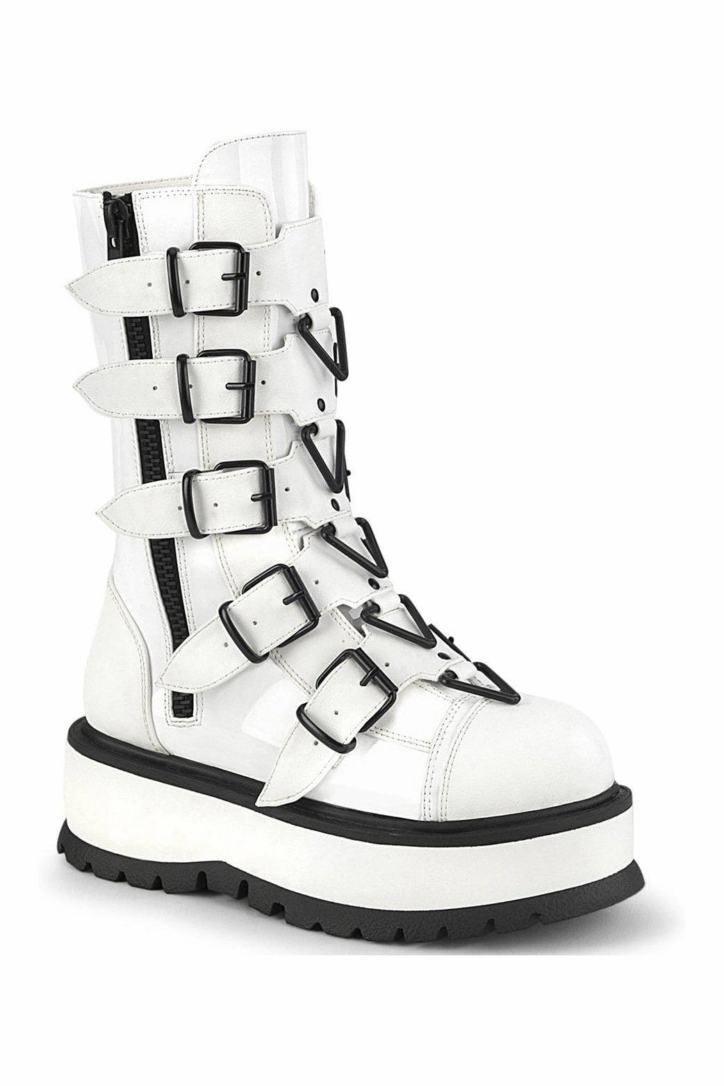 SLACKER-160 Knee Boot | White Patent