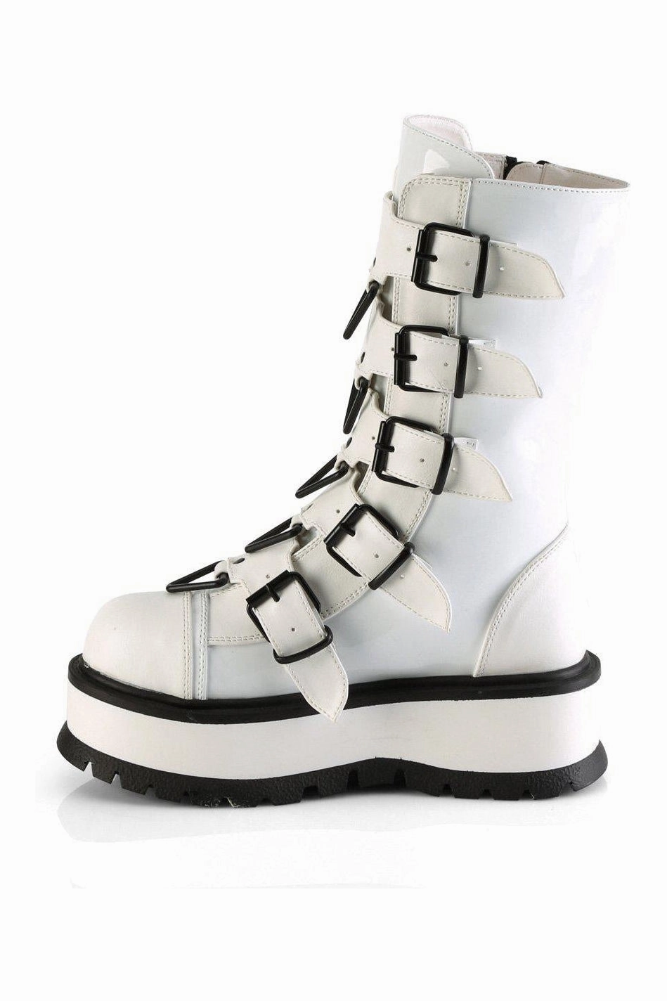 SLACKER-160 Knee Boot | White Patent