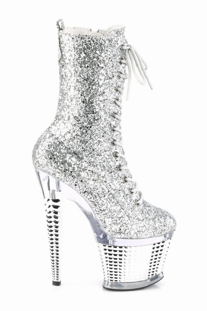 SPECTATOR-1040G Knee Boot | Silver Glitter