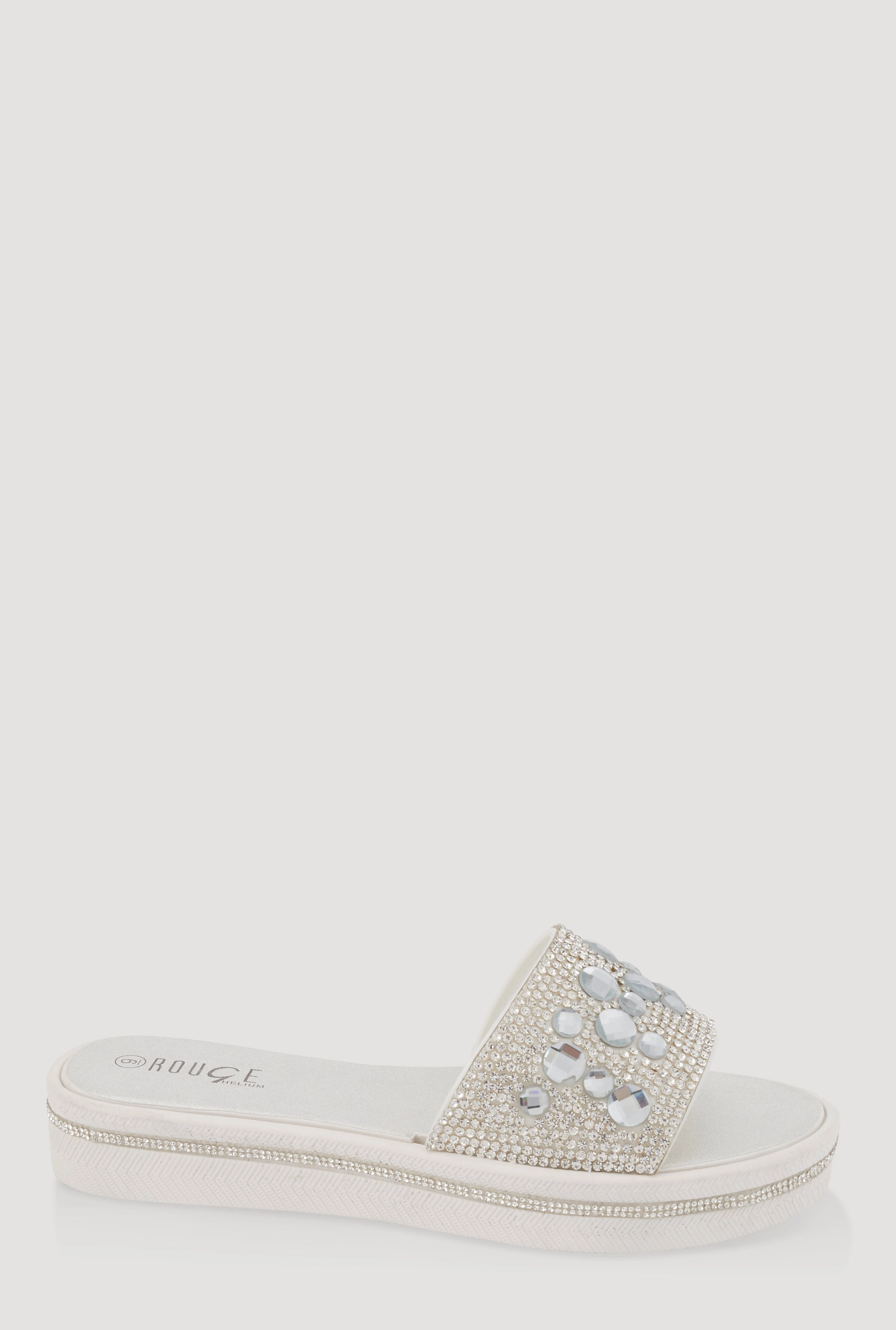 Studded Band Open Toe Slide Sandals