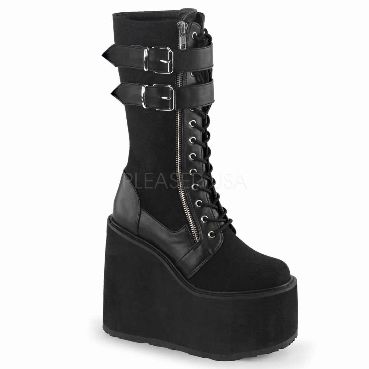 SWING-221  Black Canvas-Vegan Leather