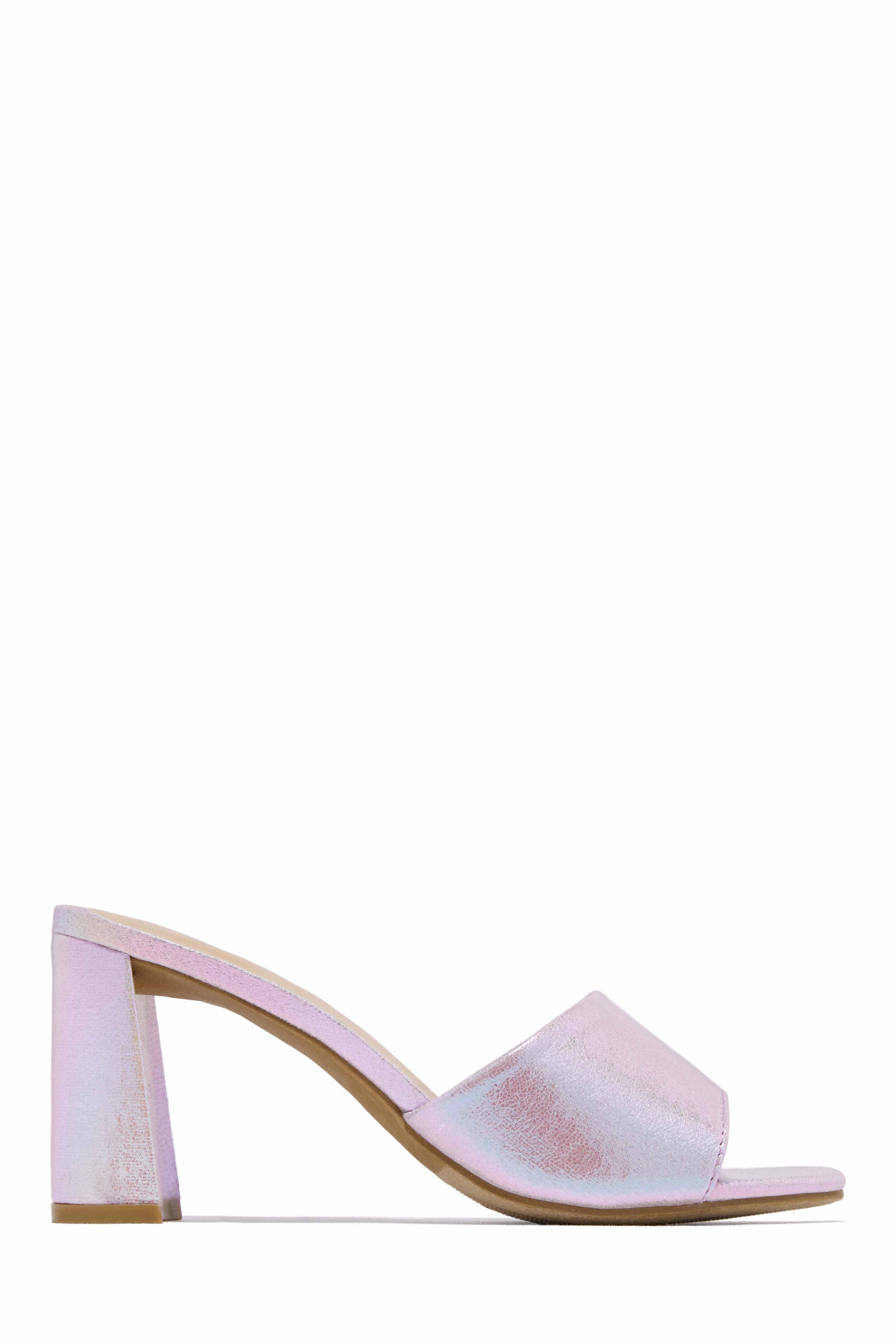 Sylva Block Heel Mules - Silver