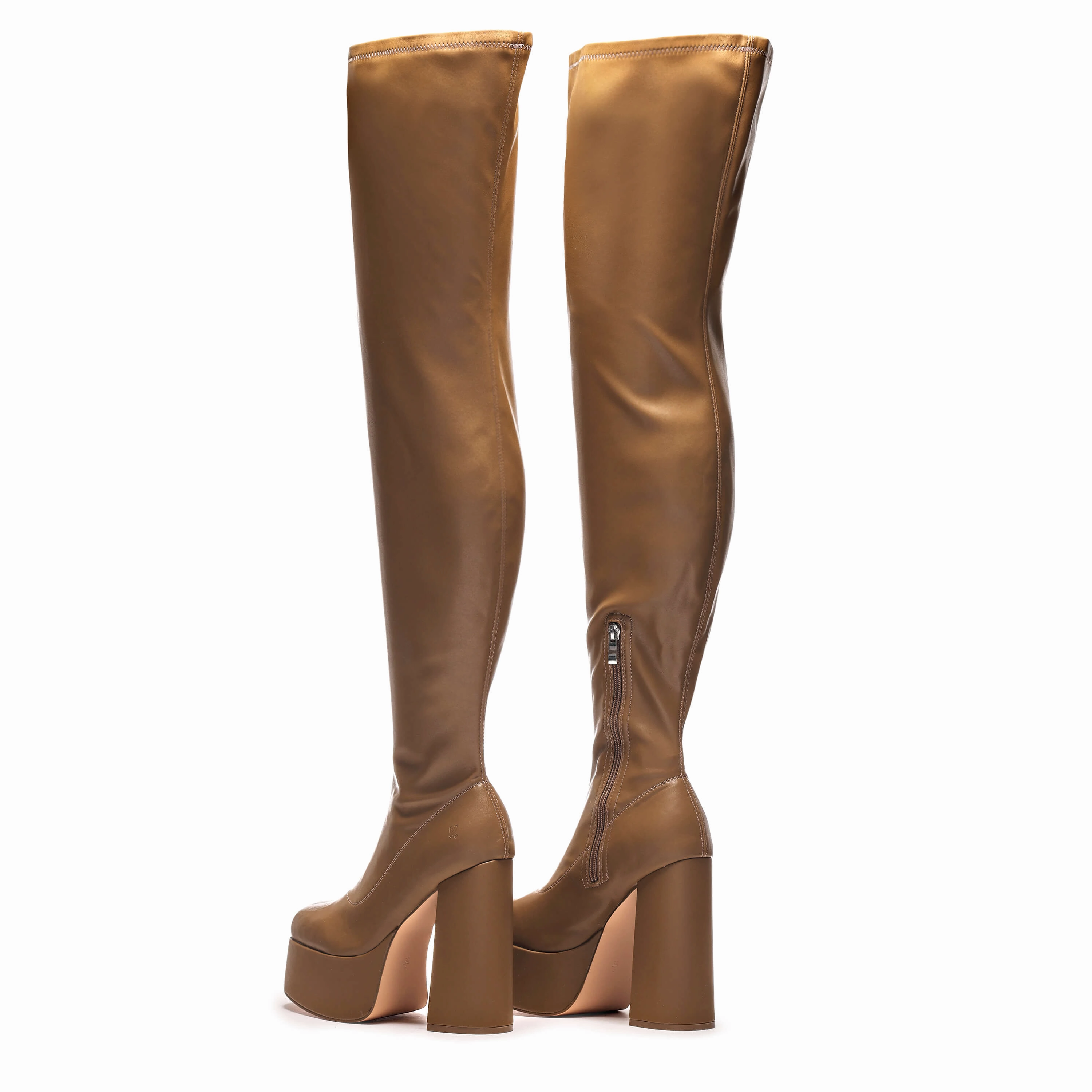 The Redemption Plus Size Thigh High Boots - Khaki
