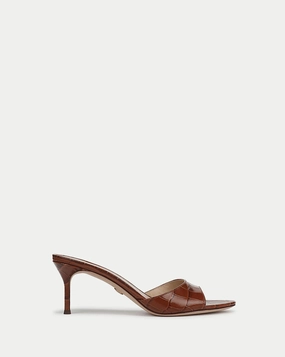 Tia Croc-Embossed Sandal - Hazelwood
