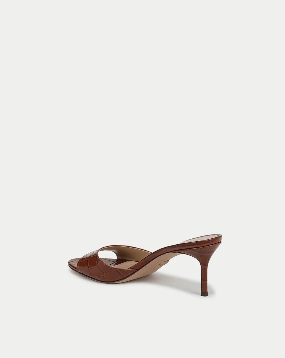 Tia Croc-Embossed Sandal - Hazelwood