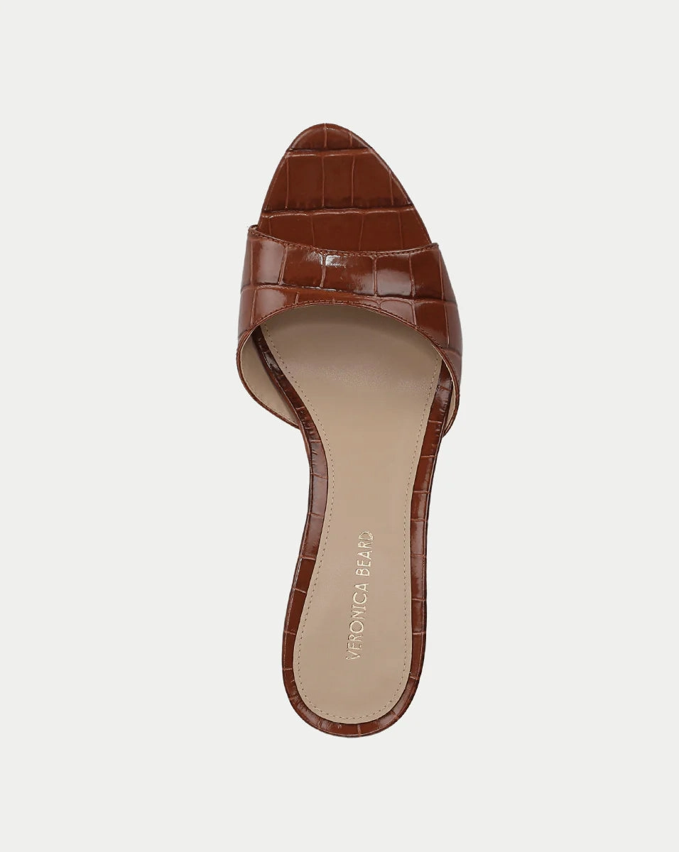 Tia Croc-Embossed Sandal - Hazelwood