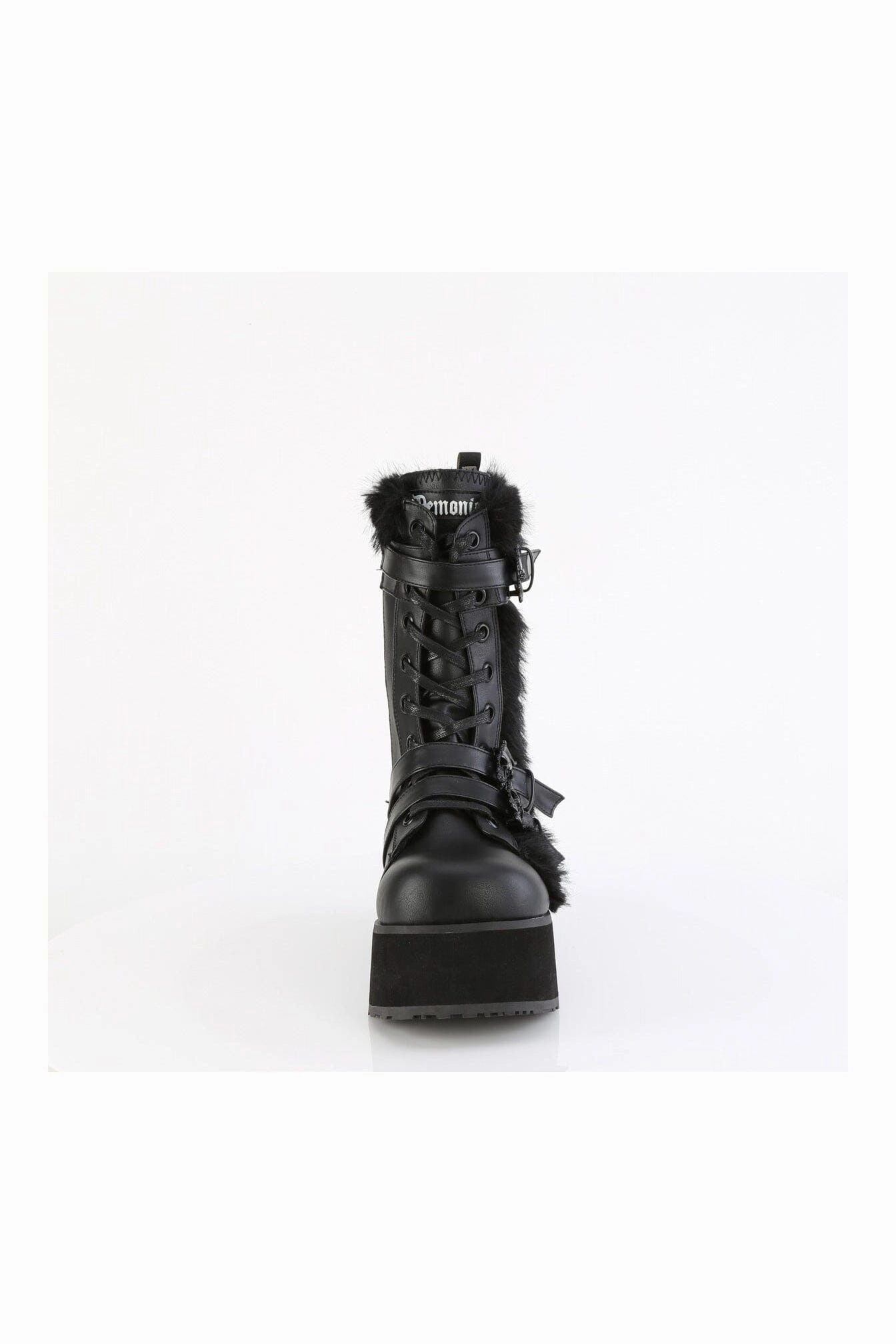 TRASHVILLE-218 Black Vegan Leather Knee boot