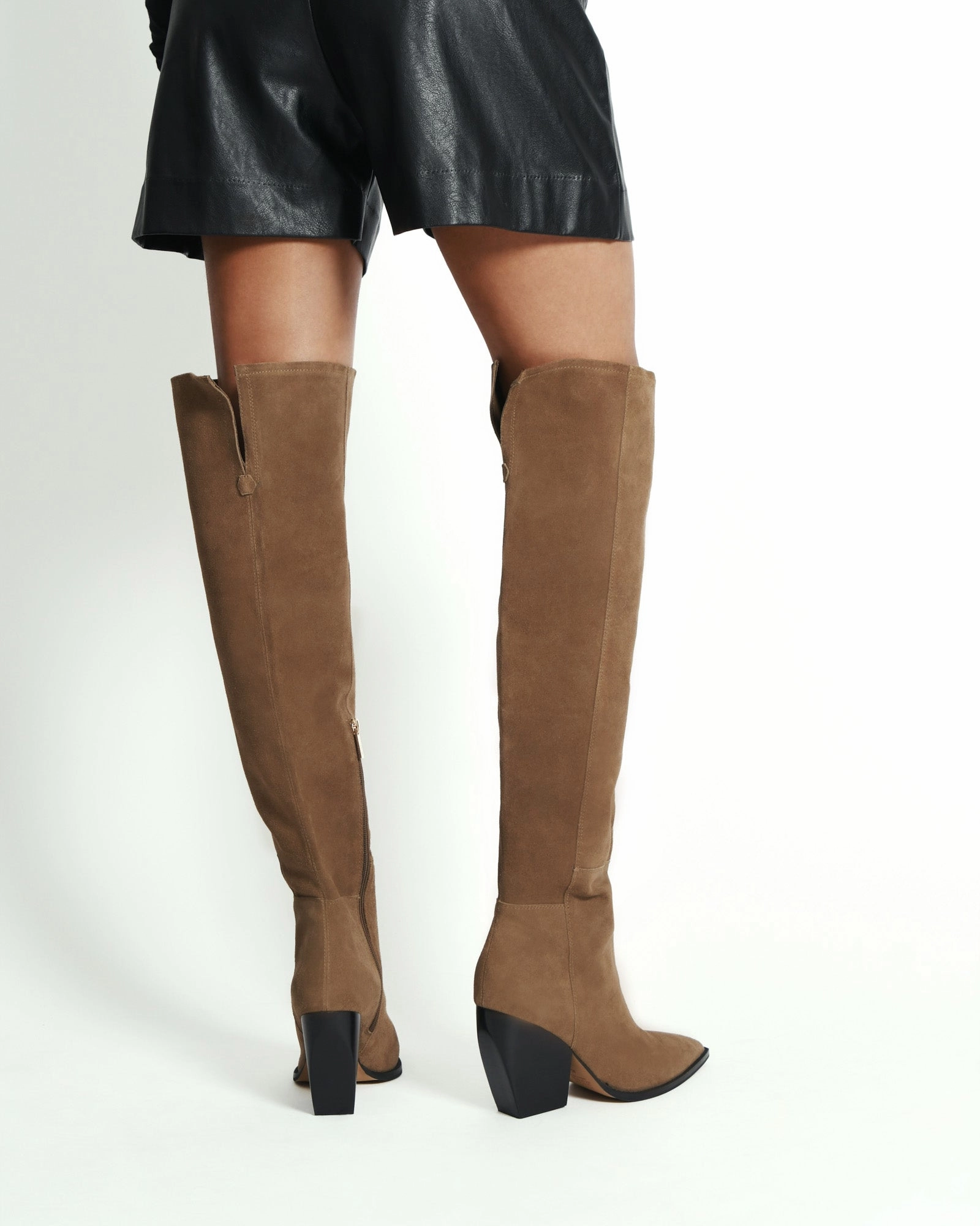 UMA OVER THE KNEE BOOTS BARK SUEDE