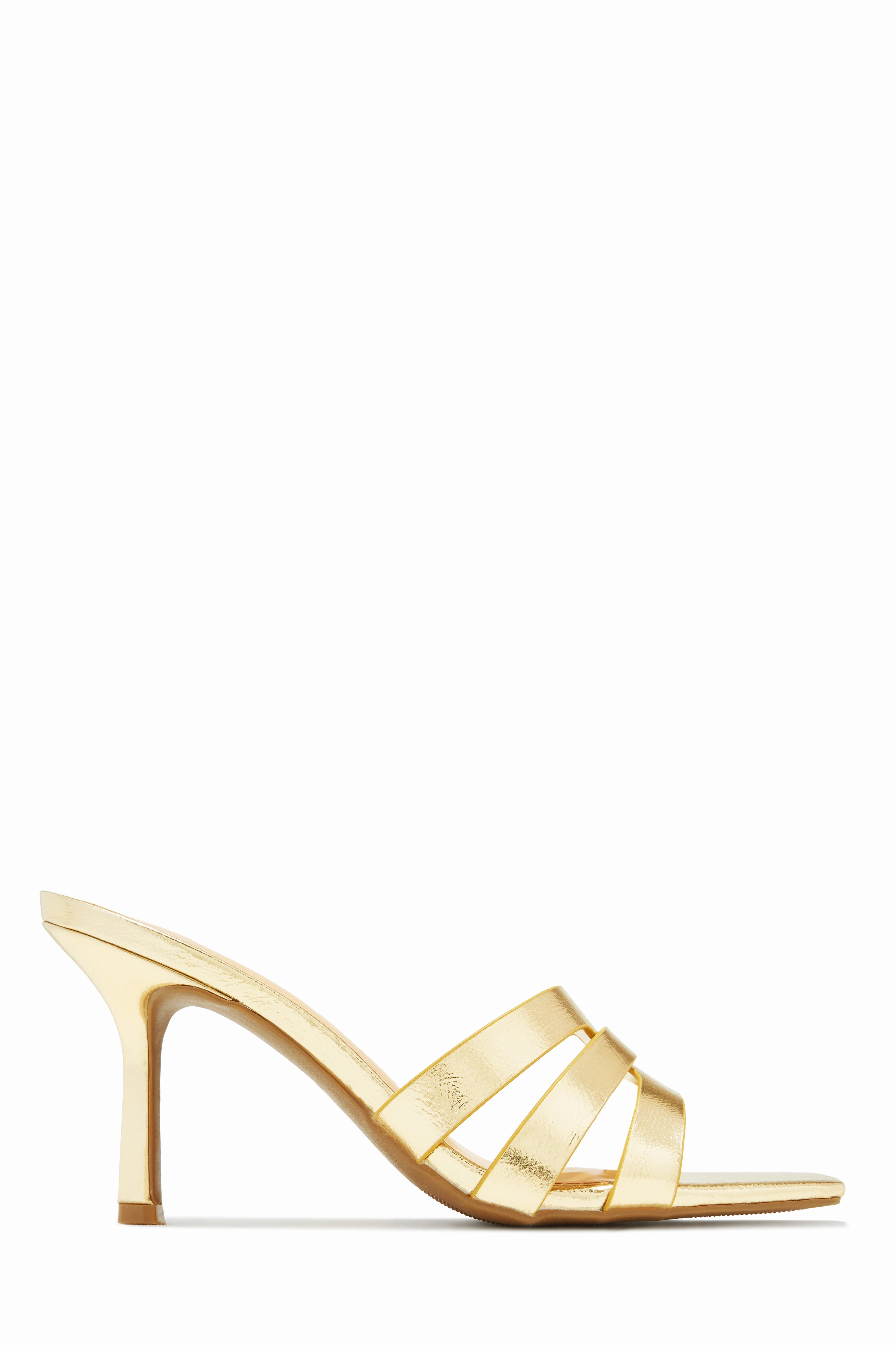 Valdis Mid Heel Mules - Silver
