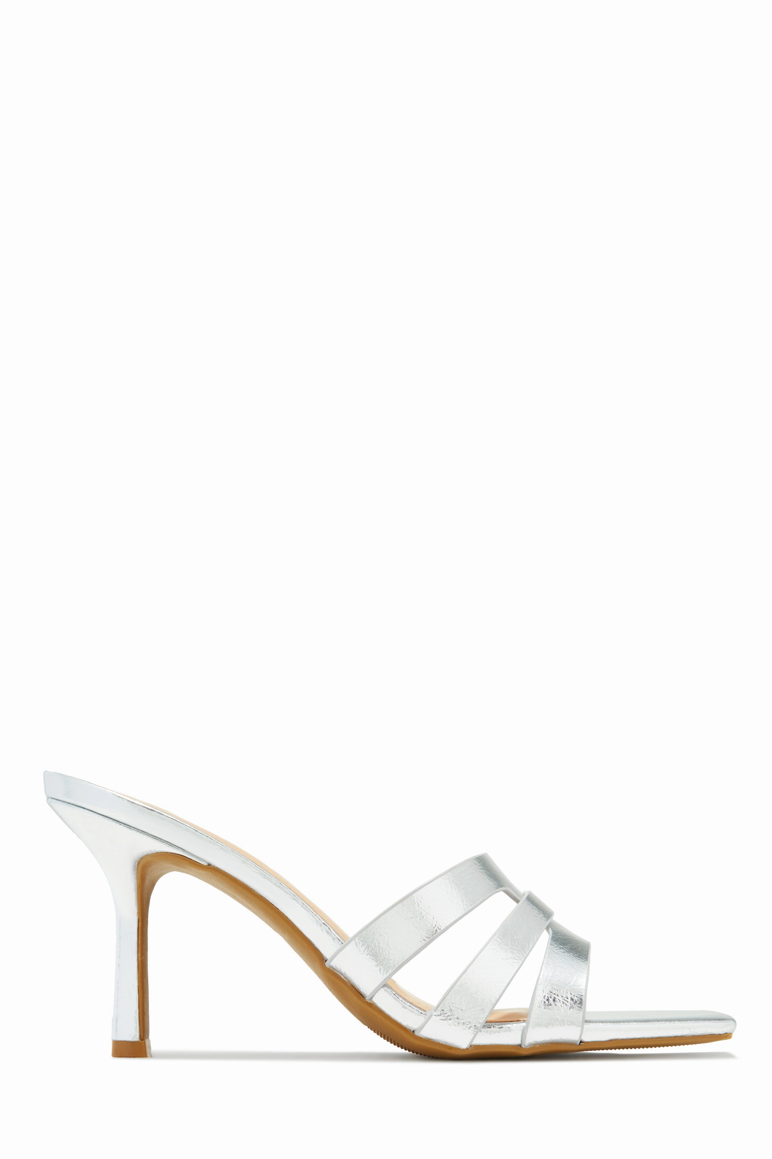 Valdis Mid Heel Mules - Silver