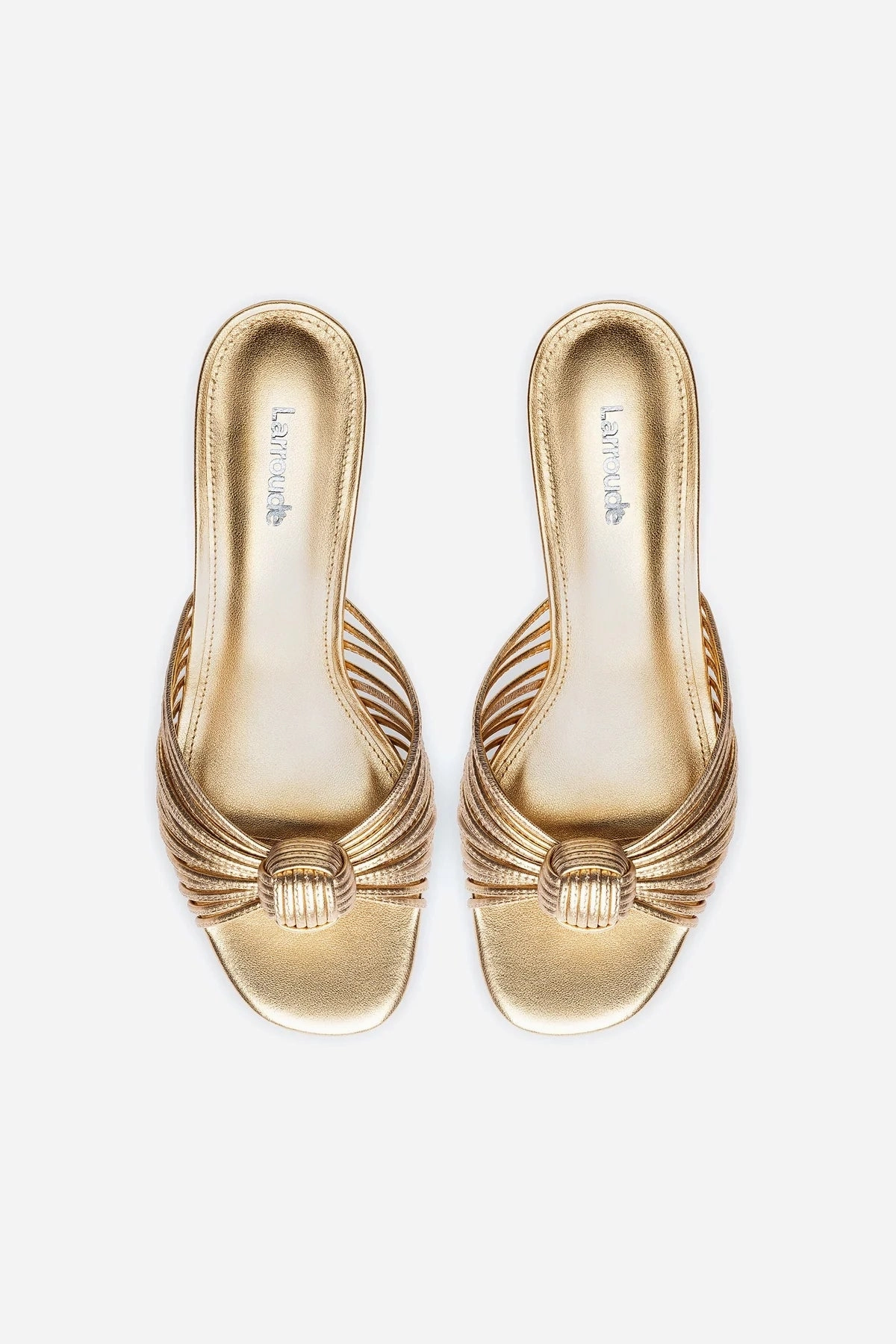 Valerie Mule In Gold Metallic Leather