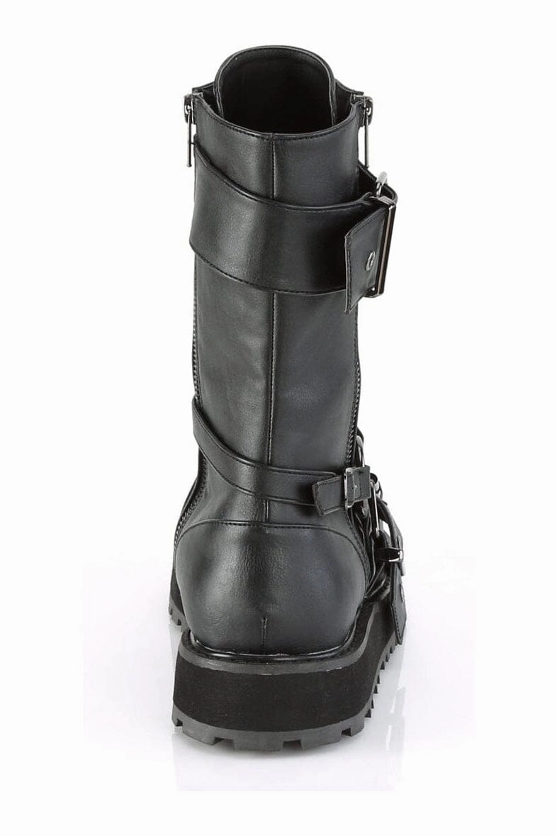 VALOR-220 Black Vegan Leather Knee Boot