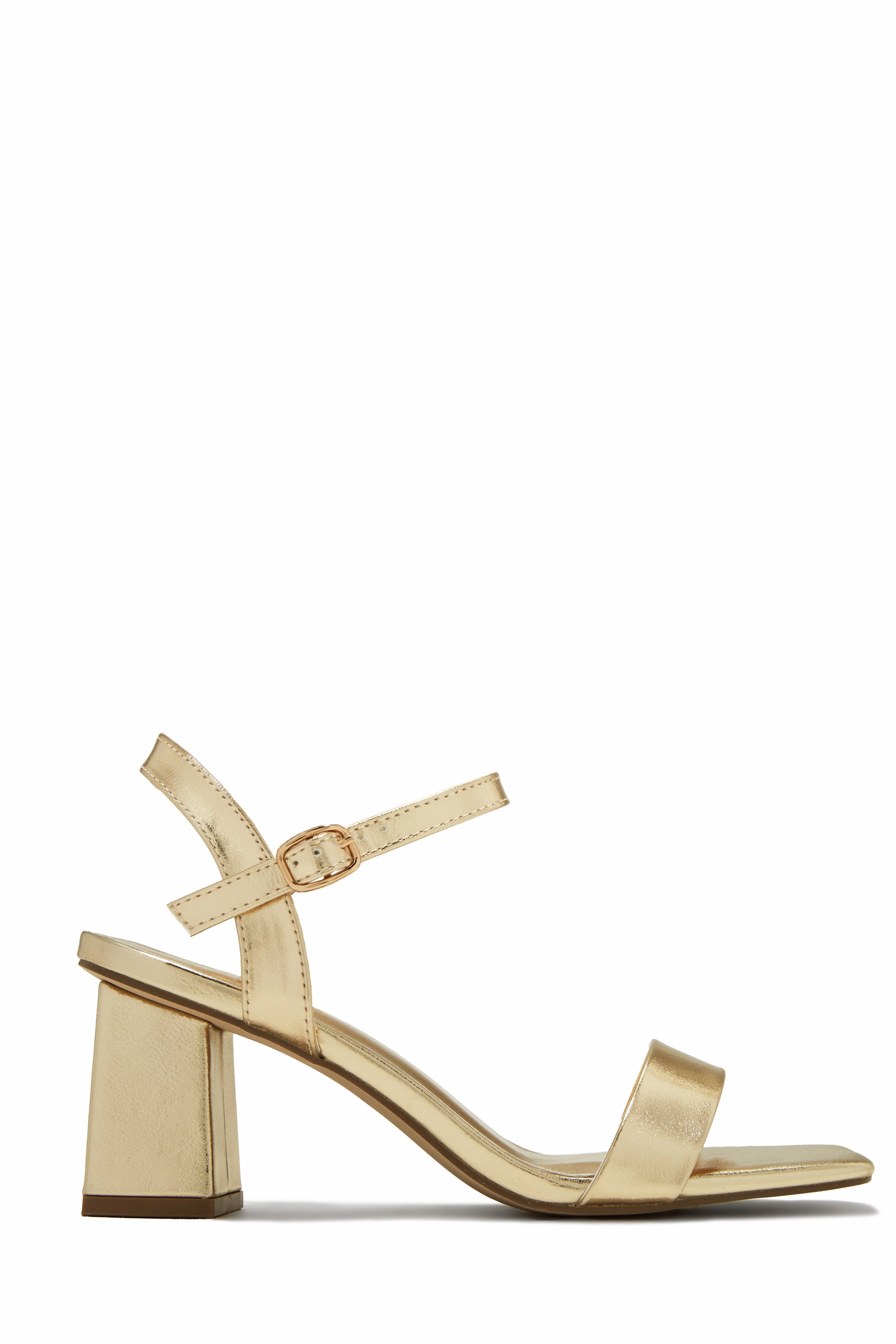 Violet Block Mid Heels - Gold