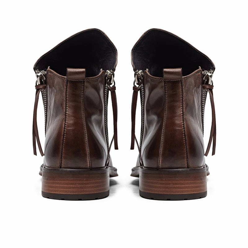 West Louis™ High-Top Tassel Zip PU Leather Boots