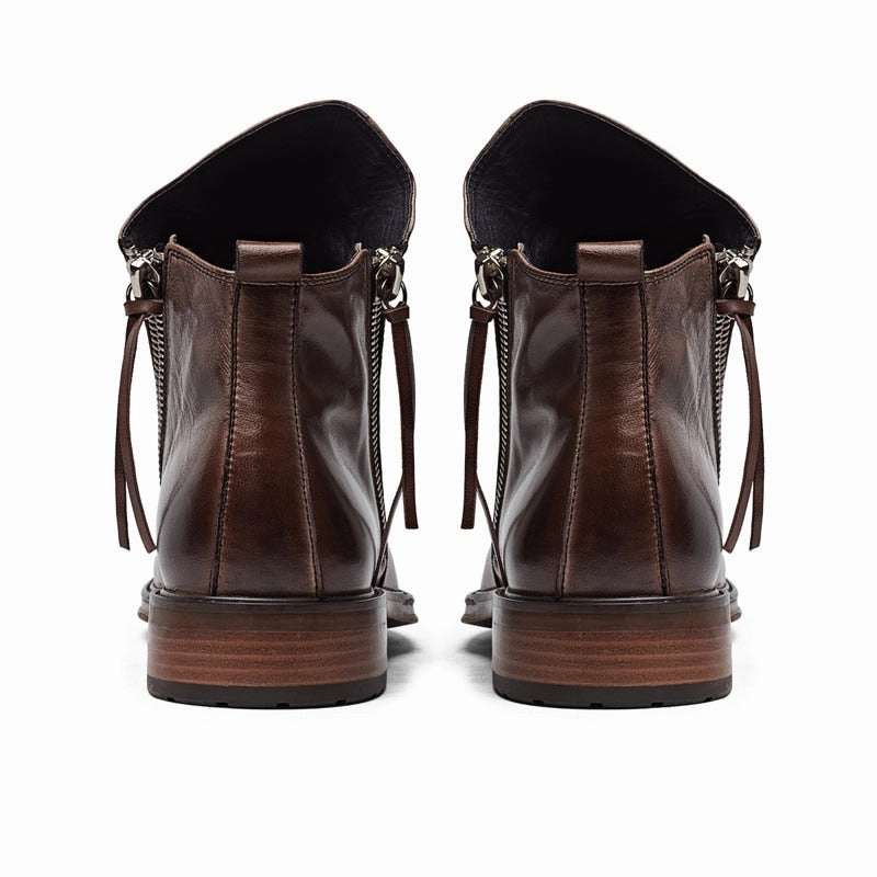 West Louis™ High-Top Tassel Zip PU Leather Boots