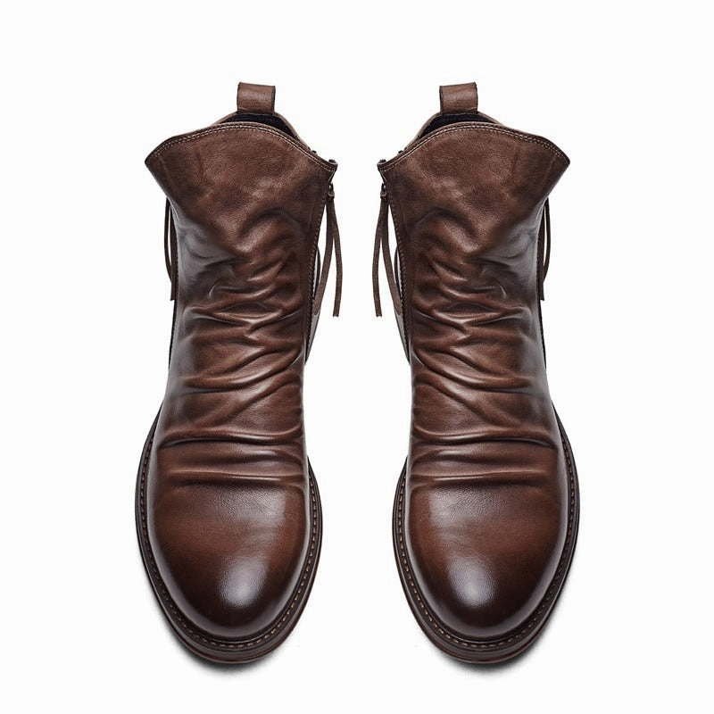 West Louis™ High-Top Tassel Zip PU Leather Boots