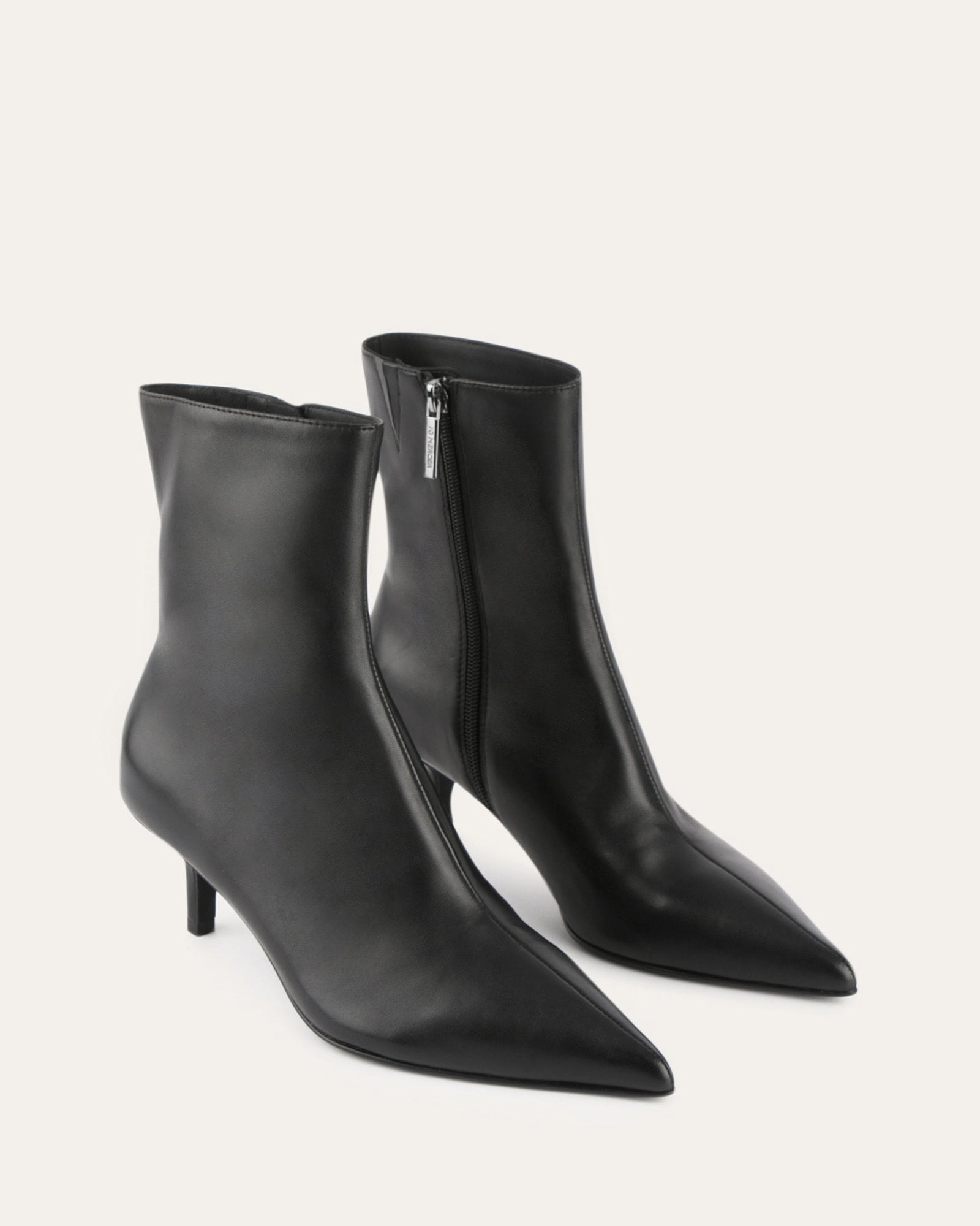 WINNIE MID ANKLE BOOTS BLACK LEATHER