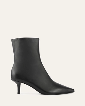 WINNIE MID ANKLE BOOTS BLACK LEATHER
