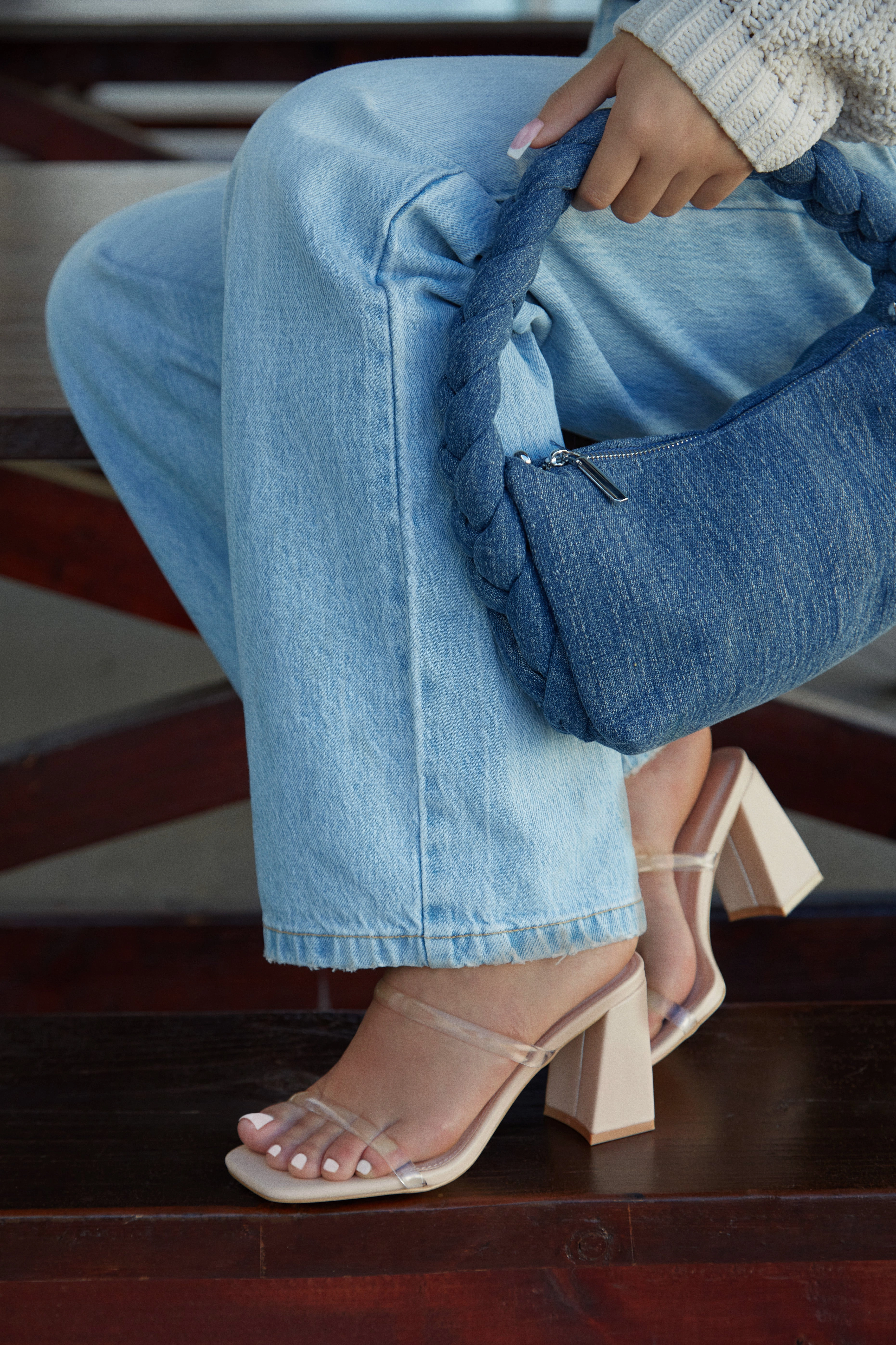 Yesenia Block Mid Heel Mules - Clear