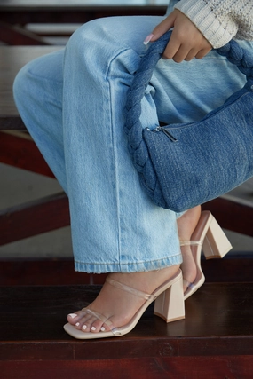 Yesenia Block Mid Heel Mules - Clear