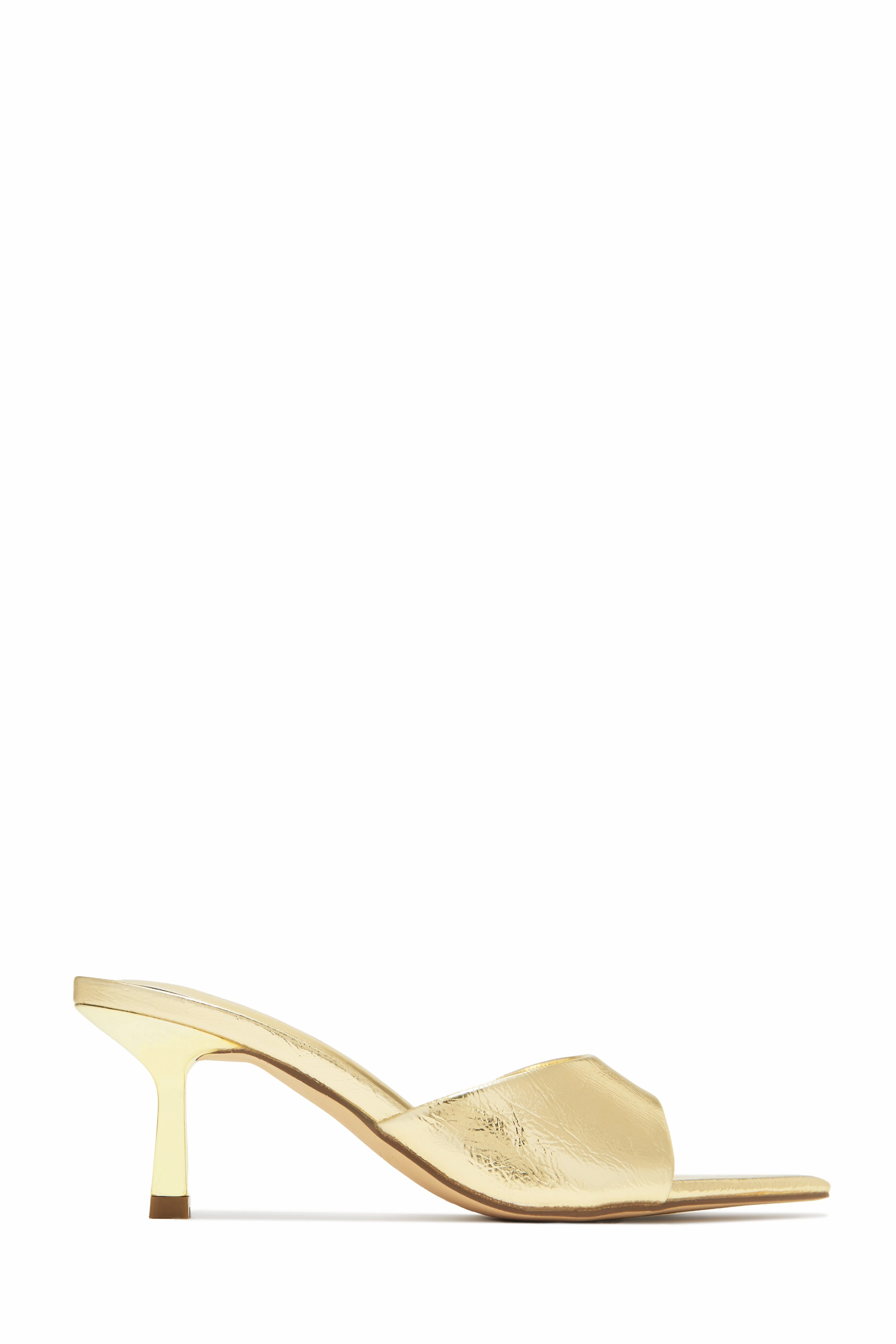 Zariah Mule Heel Pumps - Gold