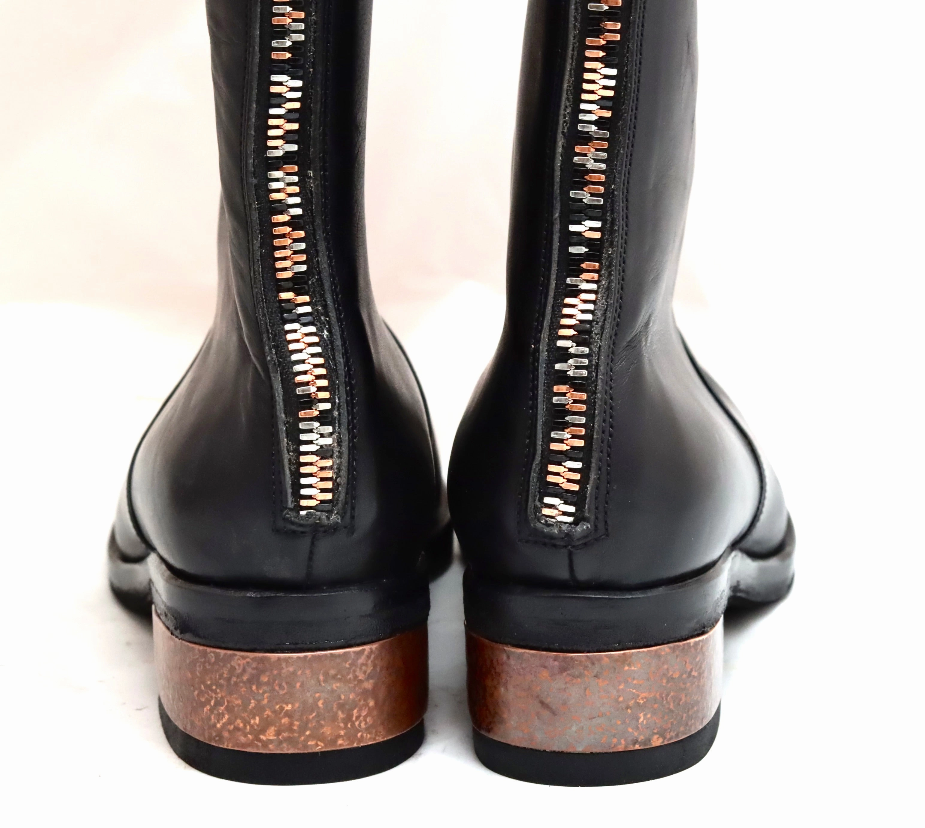 Zip back back boot tall   | Black | calf